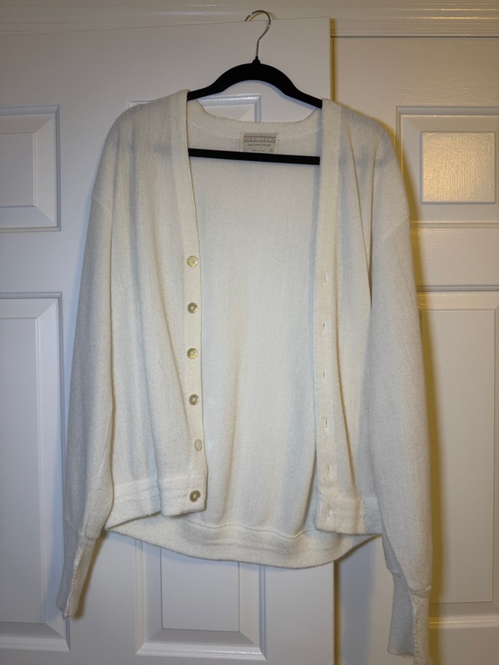 Women's Cream Button-Front Cardigan Sweater